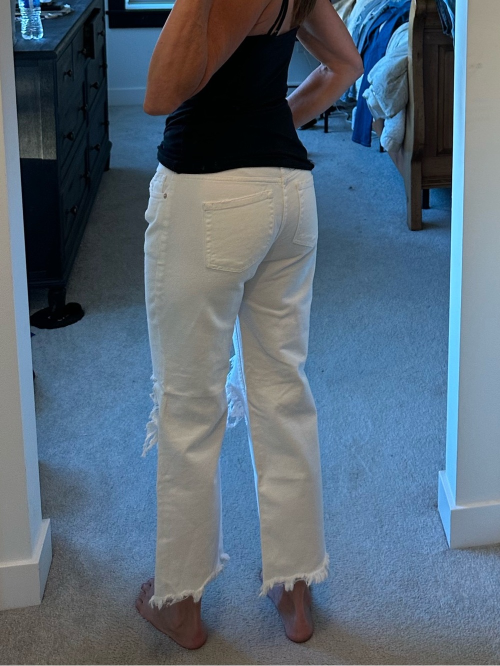 We The Free White Distressed Boyfriend Jeans - Picture 2 of 9